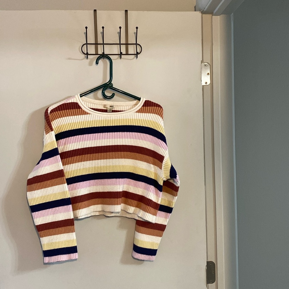 Striped cropped sweater